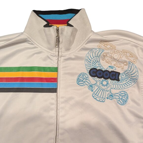 Vintage 90's Coogi Track Jacket  Rainbow Satin Multicolor Embroidered Size L Men - Picture 6 of 6